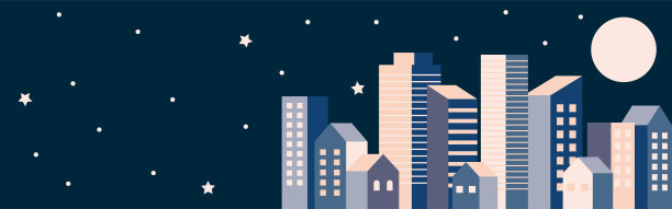 一个简单的建筑群插图图片下载