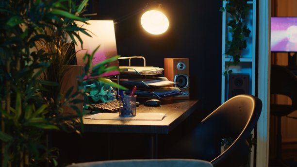 工作台显示器上的3D渲染图片下载