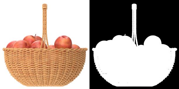 柳条篮子里的红苹果图片下载