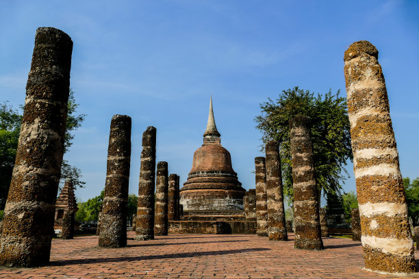 在泰国大城府的寺庙，数码照片图片作为背景图片下载