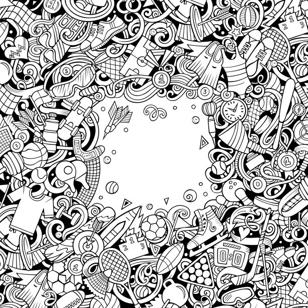 运动矢量涂鸦框架设计图片下载