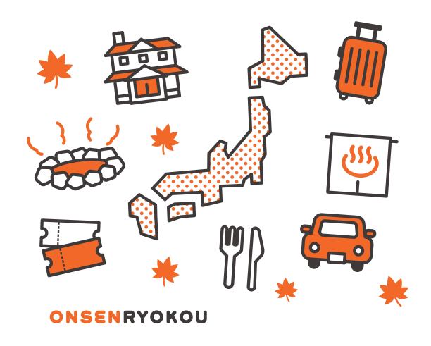 矢量说明材料的图标相关的温泉旅游图片下载