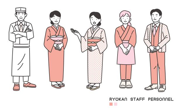 酒店员工矢量插图材料/住宿/入境图片下载