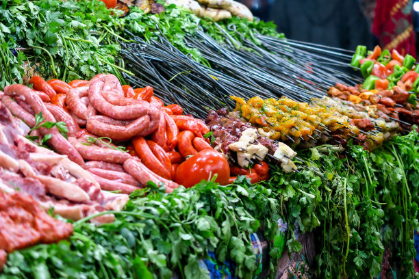 市场上的新鲜蔬菜，照片为背景图片下载