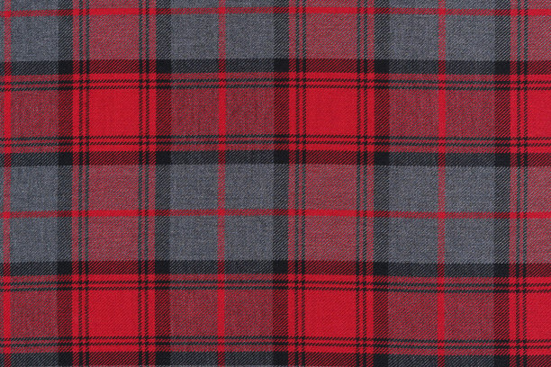 织物的纹理是一个大的红黑格子。用于缝制衣服和纺织品的材料。图片为您的设计图片下载