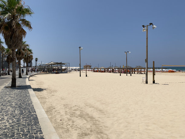 夏日特拉维夫海滩海岸线图片下载