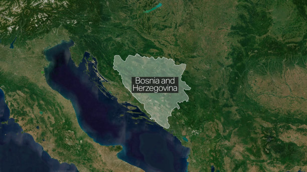 波斯尼亚和黑塞哥维那探索者：国家识别地图国旗图片下载