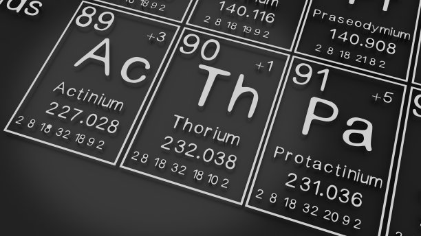 锕、钍、镤在元素周期表上以黑色为底色，是化学元素史上代表原子序数的符号。, 3 d渲染图片下载