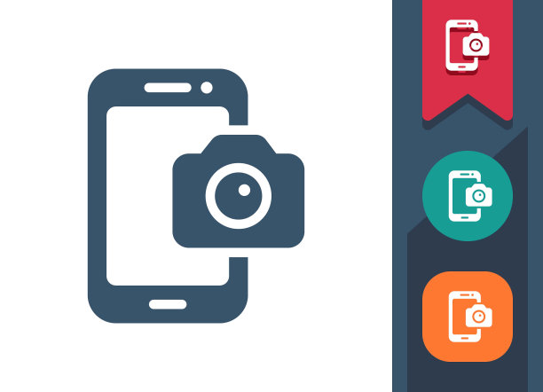 智能手机图标。采购产品手机，电话，相机，照片，视频图片下载