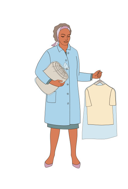 女干洗店和洗衣服务人员图片下载