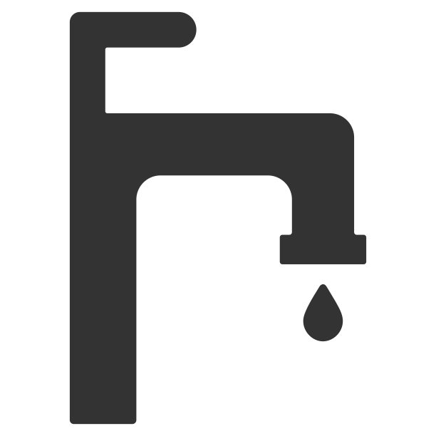 水龙头与下降。矢量平面图标图片下载