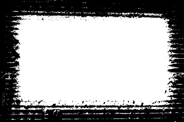 黑白Grunge框架，Grunge边框背景。用于旧照片光效和胶片纹理的抽象复古Grunge矢量模板图片下载
