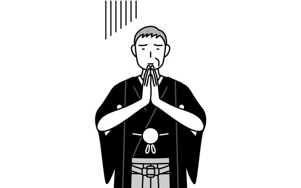 新年和婚礼上，穿着带帽徽的袴老人双手叉腰道歉。图片下载