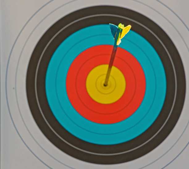 箭射在箭的中心焦点上图片下载