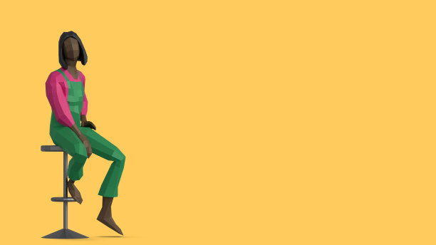 女孩角色坐在椅子上的背景图片下载