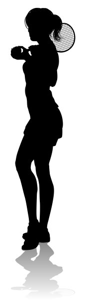 女子网球剪影运动员图片下载