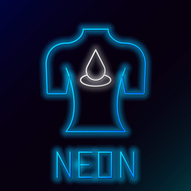 发光的霓虹灯线按摩与芳香油图标孤立的黑色背景。放松、休闲。色彩缤纷的轮廓概念。向量图片下载