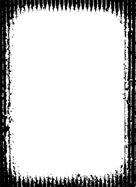 黑白Grunge框架，Grunge边框背景。用于旧照片光效和胶片纹理的抽象复古Grunge矢量模板图片下载