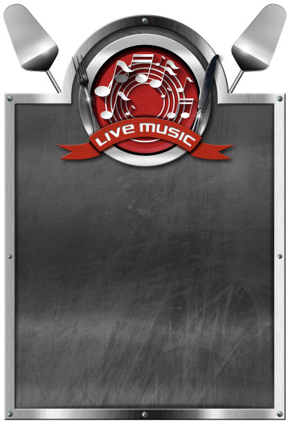 食物和饮料菜单模板和音乐事件孤立在白色图片下载