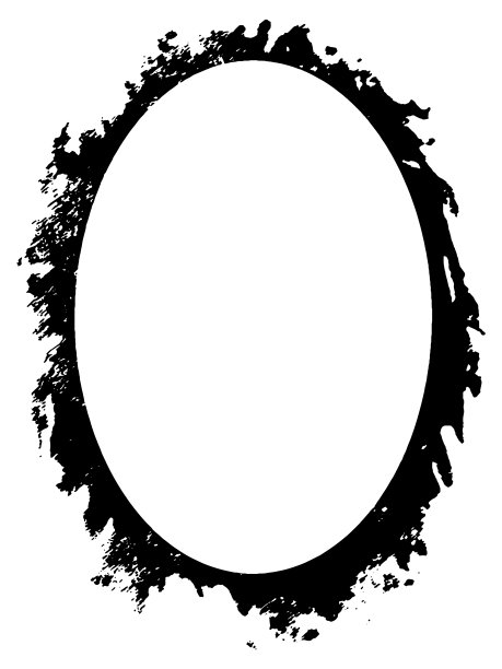 白色圆形背景与黑色垃圾笔触。抽象复古垃圾圆形库存刷相册元素，方形矢量模板旧照片效果和电影纹理图片下载