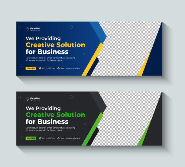 企业商业社交媒体封面设计模板。社交媒体帖子，网页横幅广告和广告设计模板。图片下载