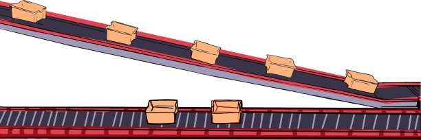 工厂带卡通箱传送带图片下载