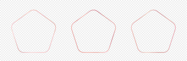 玫瑰金发光圆形五边形框架图片下载