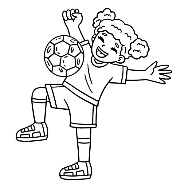 女孩胸部弹跳足球孤立图片下载