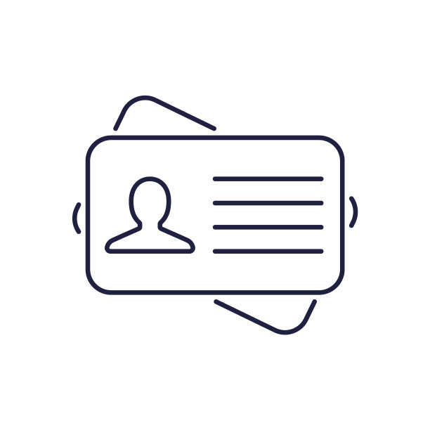 身份证线图标矢量识别象形人企业标志。身份证照片符号人。图片下载