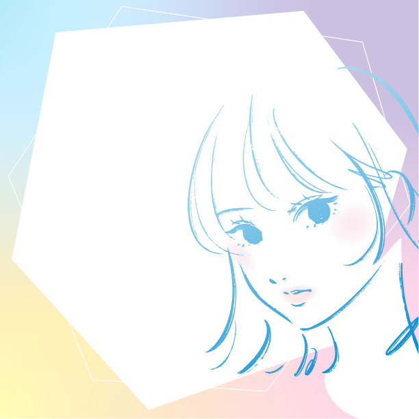 女孩插图横幅渐变。图片下载