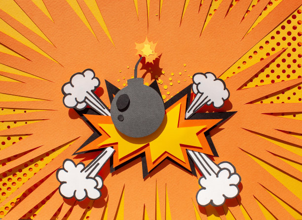 手工彩色剪纸空言泡泡。波普艺术和漫画风格。图片下载