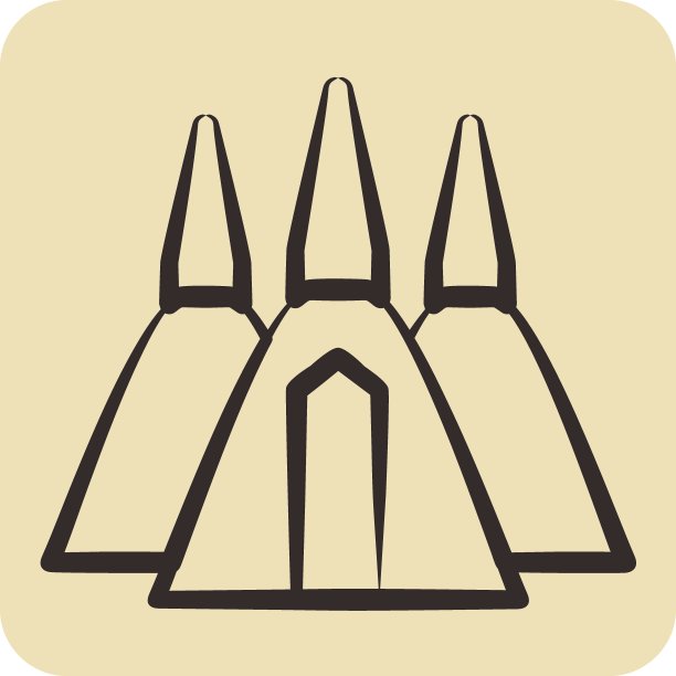 图标风尘仆仆。与泰国有关的象征。手绘风格。简单的设计可编辑。世界旅游图片下载