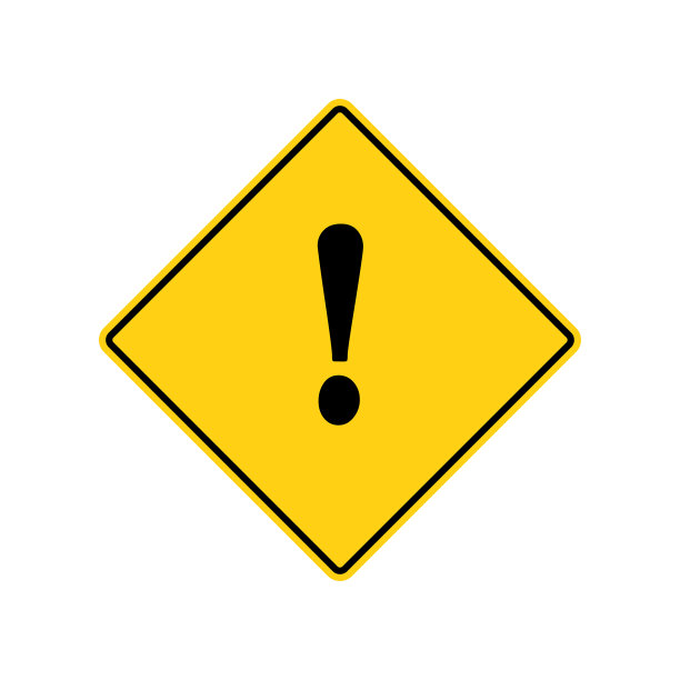 道路标志警告或注意警告标志与感叹号平面图标矢量图像。图片下载
