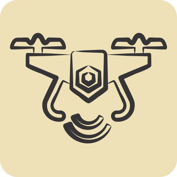 图标的无人机。与无人机符号有关。手绘风格。简单的设计可编辑。简单的说明图片下载