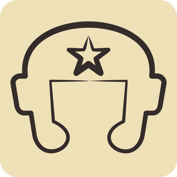 图标拳击头盔。与搏击运动有关的符号。手绘风格。简单的设计，可编辑图片下载