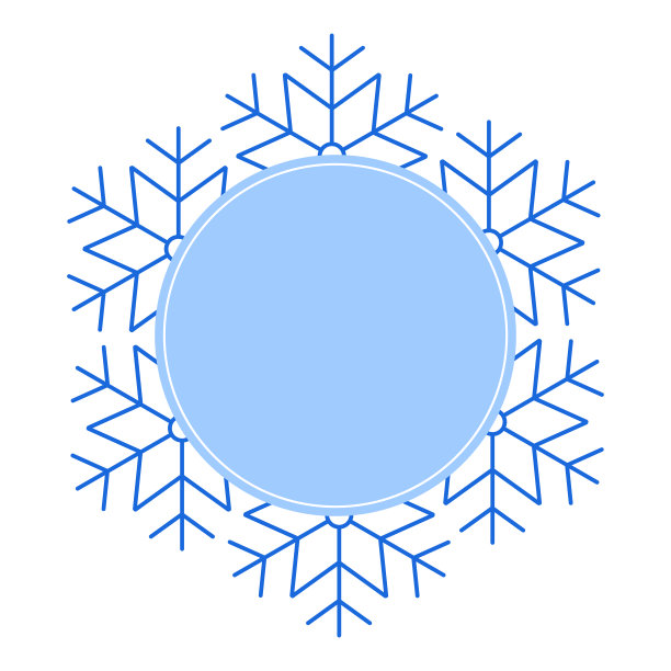 圆形矢量蓝色圣诞冬季框架制成的雪花与文字的地方。完美的文案空间装饰社交网络，照片和贺卡图片下载