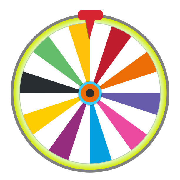 幸运轮扁平图标集。旋转幸运轮赌场金钱游戏符号。命运之轮矢量插图的一个单位。空的彩色幸运轮孤立的背景。图片下载