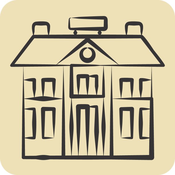 图标兵营。与军事符号有关。手绘风格。简单的设计可编辑。简单的说明图片下载