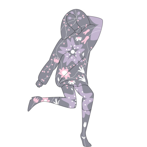 矢量女孩在画笔和线条风格。可编辑的图片图片下载