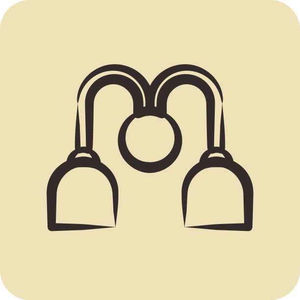 图标壁灯。适合作宫徽。手绘风格。简单的设计可编辑。设计模板图片下载