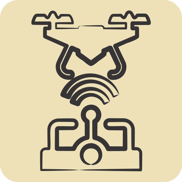 图标无线控制。与无人机符号有关。手绘风格。简单的设计可编辑。简单的说明图片下载