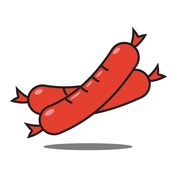 香肠图标。插图孤立在白色背景上。图片下载