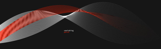 波浪流动消失的粒子矢量抽象背景，红色和黑色的曲线线点在运动放松插图，烟雾般的图像。图片下载