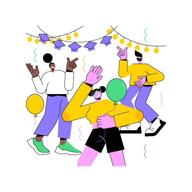 离开派对孤立的卡通矢量插图。图片下载