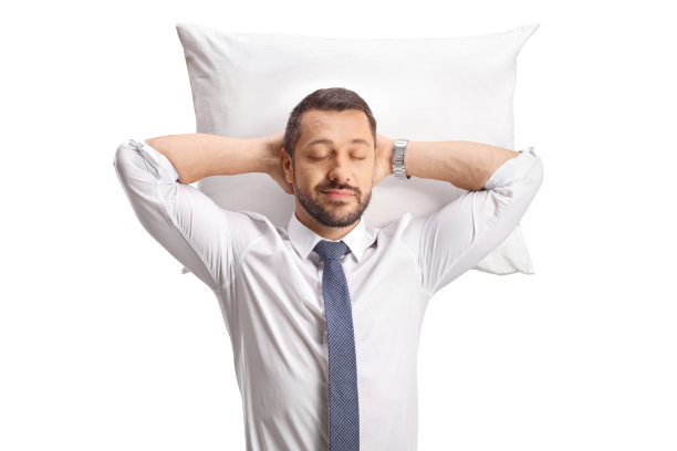 商人睡在枕头上图片下载