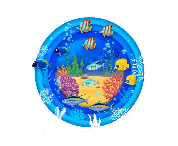 热带鱼浅滩，海剪纸和水下图片下载