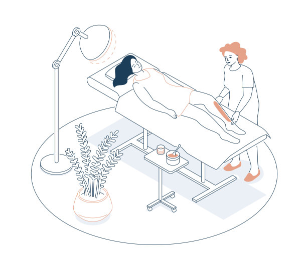 在沙龙打蜡-现代线条设计风格等距插图图片下载
