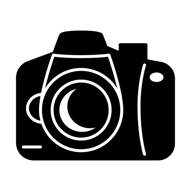 相机固体图标，旅游概念，照片相机标志在白色背景，复古照片相机图标在字形风格的移动概念网页设计。矢量图形。图片下载