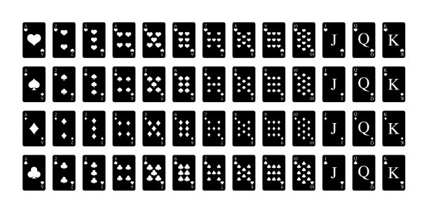 卡套装。各种类型的游戏，扑克。矢量EPS 10图片下载