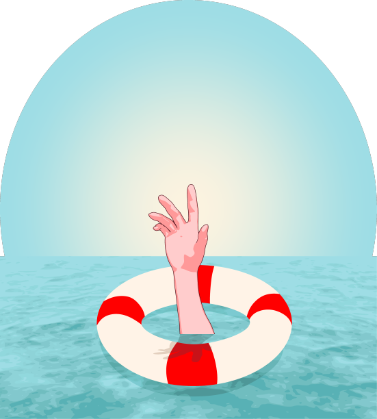 落水者之手与救生圈救生图片下载